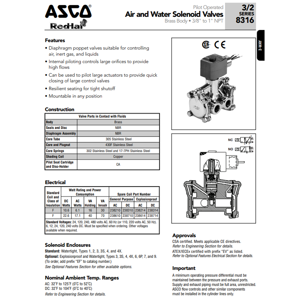 ASCO 3-2 S 316 AIR - KC TPS